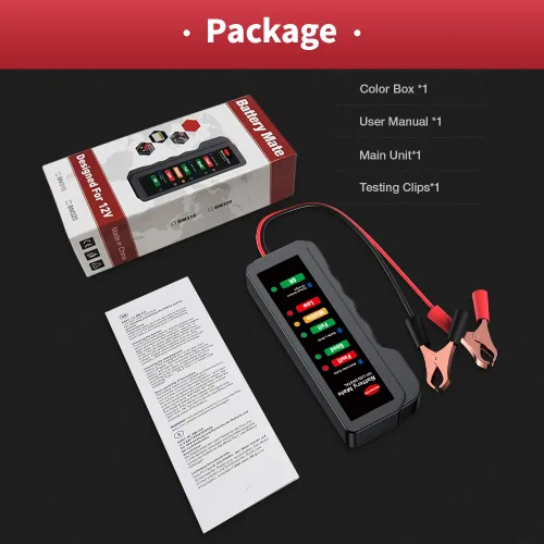 Vista 7 de KINGBOLEN Probador de batería de 12V para auto, Probador de alternador automotriz, Verificador de batería, Analizador para verificar el alternador
