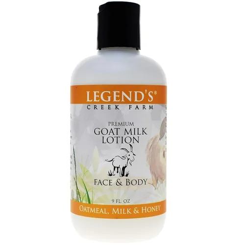 Vista 4 de Legend's Creek Farm Goat Milk Lotion - Loción corporal hidratante de leche de cabra para cuerpo, manos y cara, 9 onzas hidratantes corporales