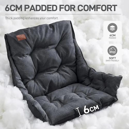 Vista 5 de EVER ADVANCED Silla de campamento XL con cojín desmontable, silla de malla para adultos, plegable, de gran tamaño, con bolsillo de malla enfriadora