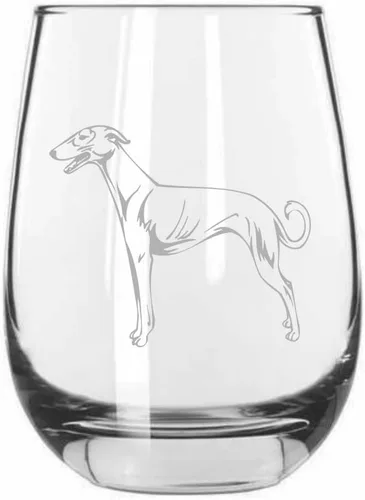Vista 316 de Shar Pei (chino) - Vaso de vino sin tallo grabado para perro, 15.25 onzas