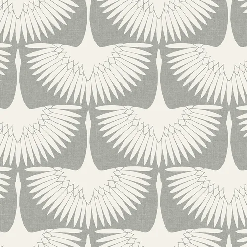 Vista 12 de Tempaper x Genevieve Gorder - Plumas grises en bandeja - Papel pintado extraíble para despegar y pegar, 20.5 x 9 pies, fabricado en los Estados