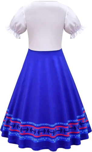 Vista 2 de Vestido de cosplay de Encanto Mirabel Isabela Pepa Dolores para niños, disfraz de madrigal para niñas, vestido de princesa para fiestas, día
