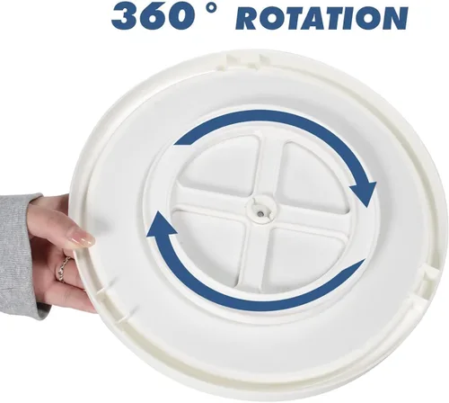 Vista 4 de Lazy Susan - Organizador de especias antideslizante de 2 niveles, organizador de condimentos giratorio de 360 grados de 10 pulgadas, para armario