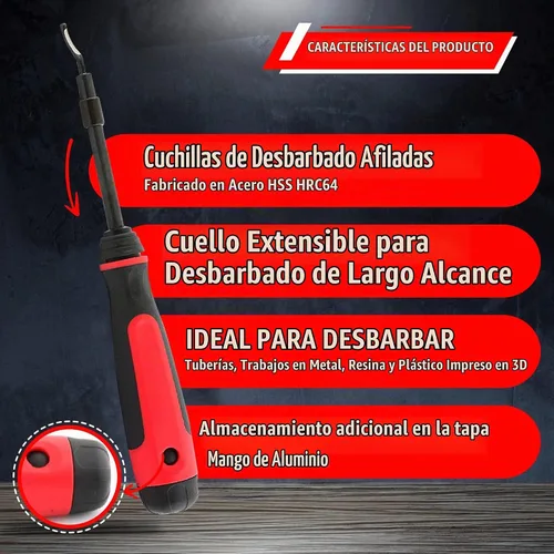 Vista 5 de AFA Tooling - Herramienta de desbarbado extensible de 4 pulgadas con 16 16 cuchillas mixtas