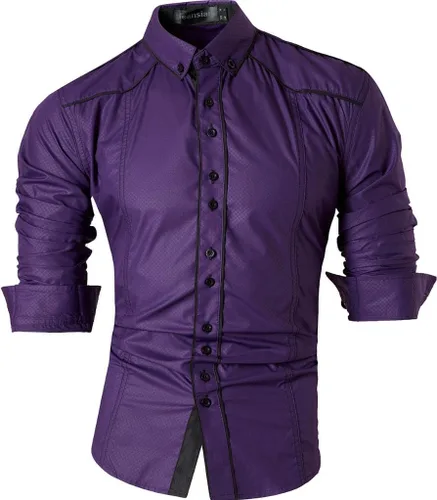 Vista 105 de jeansian - Camisas de manga larga de ajuste entallado para hombre (8397), con botones, informales y de vestir.