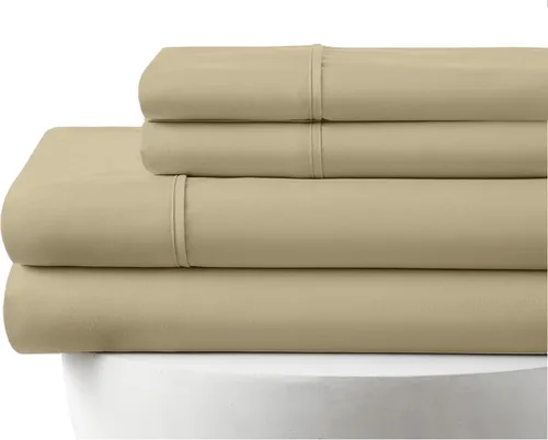 Vista 20 de Twin Size 4-Piece Sheet Set 1000 Thread-Count 100% Egyptain Cotton, 1000TC Soft, Breathable, Long-Staple Cotton Sateen Weave, Fits 19 Inches Extra