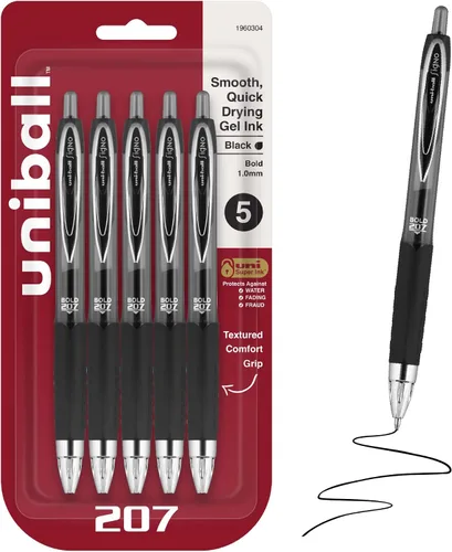Vista 20 de Uniball™ 207 Bolígrafos de gel, tinta surtida, punta media de 0.03 in, 3 Surtido