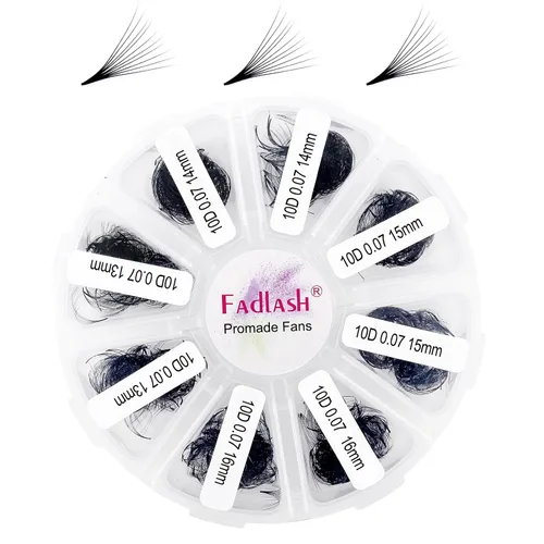 Vista 54 de Extensiones de pestañas de volumen Premade Fans Extensiones de pestañas 10D C/D rizadas