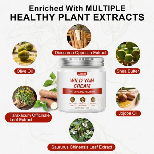 Vista 2 de ZIIDII Wild Yam Cream - Crema equilibrante natural para mujeres, apoyo calmante para el bienestar de la mediana edad, nutre e hidrata profundamente