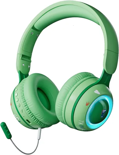 Vista 12 de Xmenha Auriculares inalámbricos para niños con micrófono para la escuela, con cancelación de ruido, protección para los oídos, Bluetooth, plegable