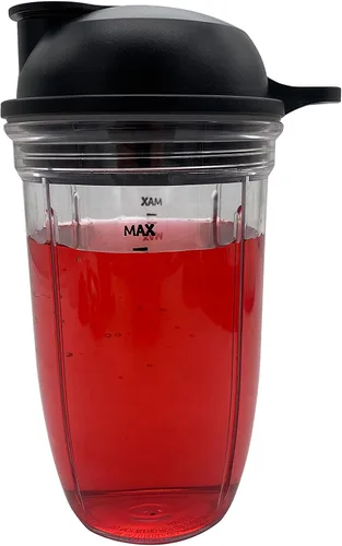 Vista 2 de Mezclador de repuesto con cuchilla extractora de fácil giro con taza de 18 onzas y tapa para llevar, compatible con NutriBullet Blender Combo