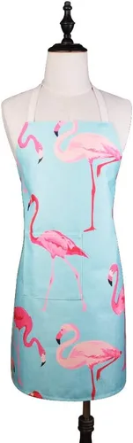 Vista 2 de Love Potato Delantales de chef de cocina para hombres y mujeres, delantal unisex con bolsillo para cocinar, hornear, jardinería, flamenco