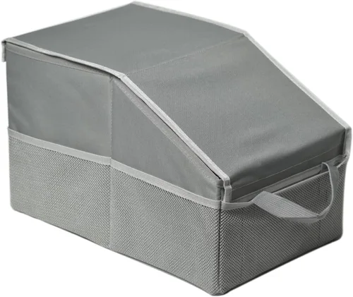 Vista 10 de Organizador de asiento de coche, asiento de pasajero, negro Plegable, pequeño almacenamiento, con tapa