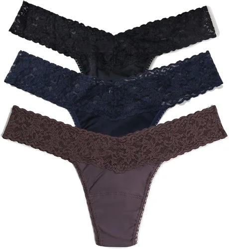 Vista 8 de hanky panky - Tangas de algodón Supima de tiro bajo para mujer Lencería de encaje, bragas de algodón Paquete de 3 o 5 Negro