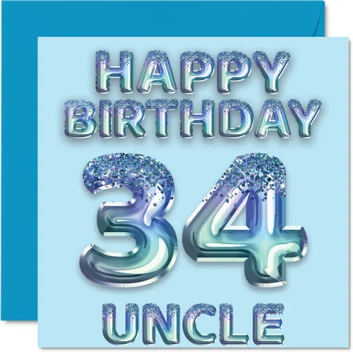 Vista 96 de Stuff4 Tarjeta de primer cumpleaños para niños, globo de fiesta con purpurina azul, tarjetas de feliz cumpleaños para niño de 1 año, nieto, hijo, 57