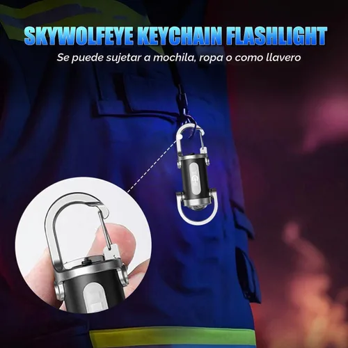 Vista 6 de Paquete de 2 Linternas Recargables para Llavero, Mini Linterna para Llavero EDC con 6 Modos de Luz Impermeable, Luz de Bolsillo Compacta COB