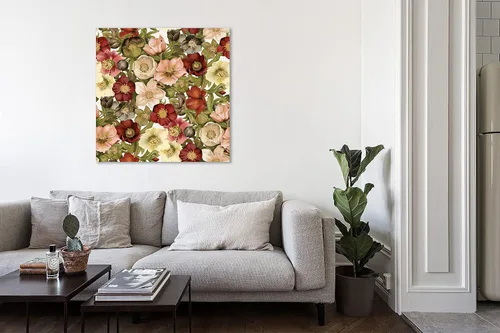 Vista 4 de Jaxson Rea "Vintage Petals Pattern I Gallery Wrapped Canvas by Katie Pertiet, 12" x 12