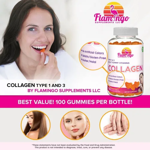 Vista 4 de Gomitas de colágeno, colágeno marino natural para mujeres y hombres, suplementos de colágeno para cabello de piel, uñas, tipo hidrolizado 2 y 1 3