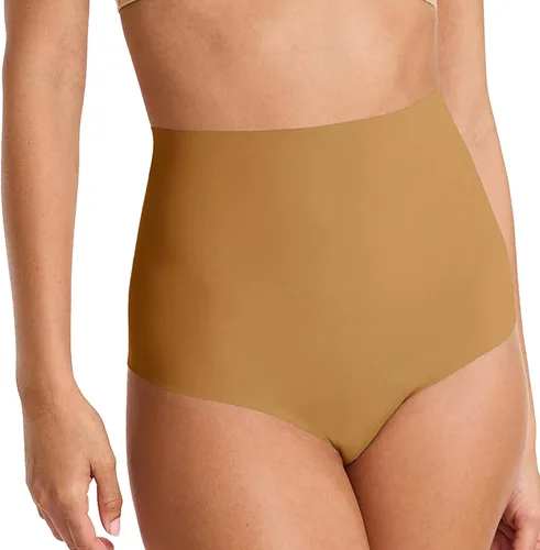 Vista 6 de commando - Tanga de control clásico Tanga suave y sedosa que no se ve Cómodos bordes de corte crudo Lavable a máquina Beige