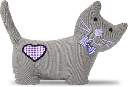 Vista 17 de Sanlykate Topes de puerta decorativos de tela, diseño de animales lindos de 1.8LB, topes de puerta resistentes anticolisión para el hogar, gato