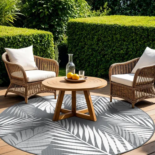 Vista 90 de GENIMO - Alfombra para exteriores de 6 x 9 pies, para patio, espacios amplios, reversible, de pajillas de plástico, alfombra impermeable para Azul