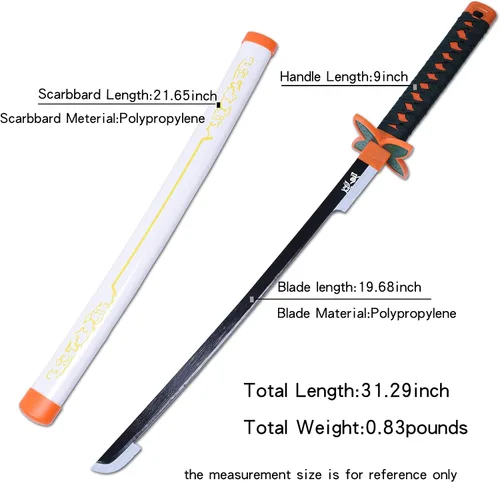 Vista 68 de ziqing Espada para cosplay de Demon Slayer hecha a mano, Katana de 31 pulgadas con múltiples estilos para elegir