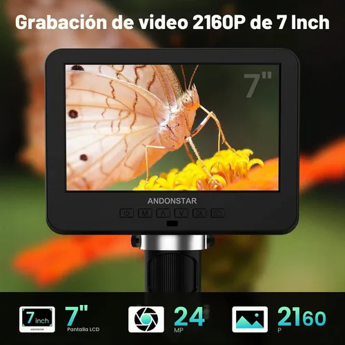 Vista 3 de Andonstar Microscopio de AD246S-P HDMI Digital con pantalla de 7", lente