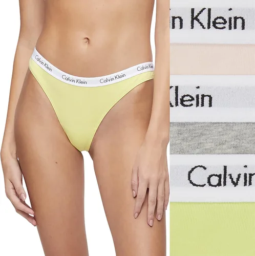 Vista 2 de Calvin Klein Tanga de algodón con logotipo para mujer paquete múltiple Multi