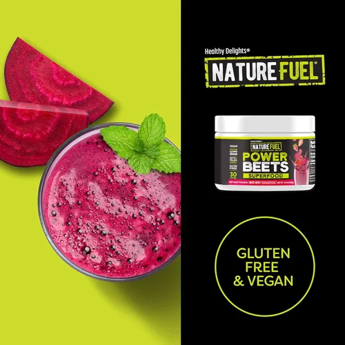Vista 3 de Healthy Delights Nature Fuel Power Beets, jugo de remolacha vegano en polvo, polvo de remolacha para la presión arterial alta, 0 g de azúcar
