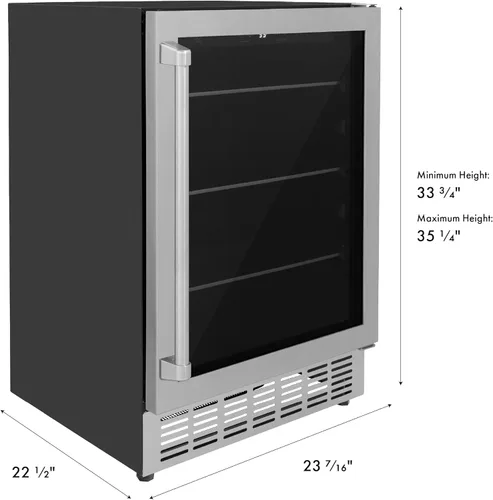 Vista 3 de ZLINE Monument 154 - Refrigerador de bebidas de acero inoxidable de 24 pulgadas (RBV-US-24)