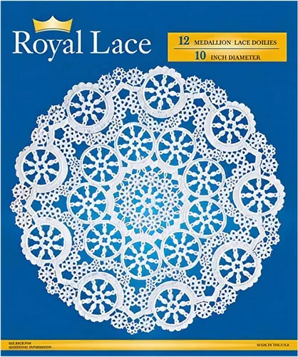 Vista 3 de Royal Consumer Medallion - Juego de 12 unidades de 12 unidades, 10 pulgadas, color blanco