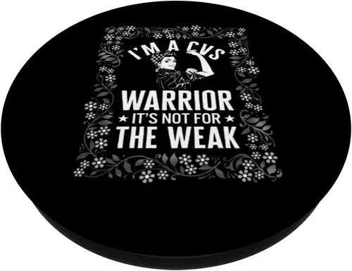 Vista 2 de Cyclic Vomiting Syndrome I'm A CVS Warrior Woman Floral CVS PopSockets Swappable PopGrip