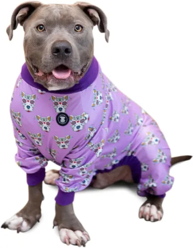 Vista 20 de Pittie Clothing Pijamas para Perro Pit Bull – Mameluco para Perro de Cobertura Completa, Ropa de Pijama Suave para Razas Medianas, Grandes, XL y XXL