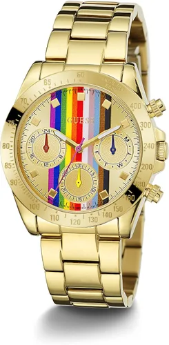 Vista 4 de GUESS Women's Stainless Steel Quartz Watch with Silicone Strap