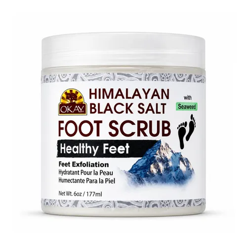Vista 7 de OKAY Exfoliante para pies de manteca de cacao natural, 6 onzas