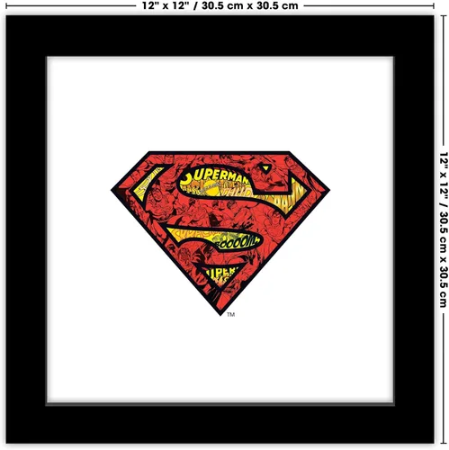 Vista 6 de Trends International Gallery Pops DC Comics Superman - Póster de pared con logotipo de mosaico de cómic S-Shield, 12 x 12 pulgadas, versión Versión