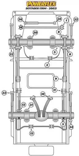 Vista 3 de Powerflex Tope de tope (bajado) 1.575 in de altura PF32-130-40 para Land Rover