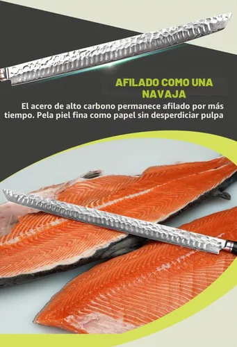 Vista 3 de YOUSUNLONG Sakimaru Cuchillo de 17 pulgadas (16.929 in) Ultimate Yanagiba Sujihiki Cuchillo adecuado para cortar salmón grande de atún maguro