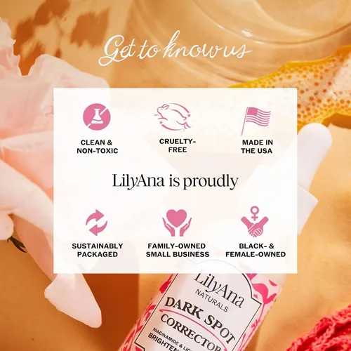 Vista 7 de LilyAna Naturals Corrector de manchas oscuras, removedor de manchas oscuras para la cara, suero facial iluminador para mujeres y hombres
