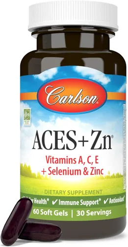 Vista 5 de Carlson ACES + Zn, Multivitamínico con zinc, salud celular, 60 cápsulas