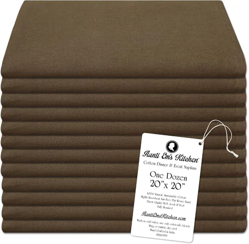 Vista 13 de Aunti Em's Kitchen Servilletas de Tela de Algodón Color Albaricoque 20 x 20 Pulgadas de Gran Tamaño 100% Natural Ropa de Casa a Granel para Cenas