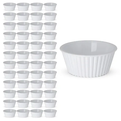 Vista 2 de Carlisle FoodService Products 084302 SAN Ramequin estriado, capacidad de 1 oz, blanco (caja de 48)