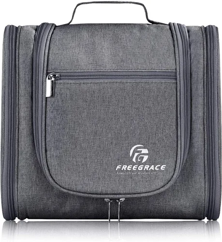 Vista 6 de Freegrace bolso para baño premium - organizador para viajes - gancho para colgar duradero - perfecto para accesorios, cosméticos, artículos