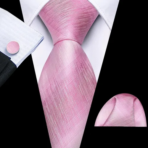 Vista 314 de Barry.Wang Juego de corbatas para hombre, corbata de seda a rayas, tejido a cuadros, gemelos formales, negocios, boda