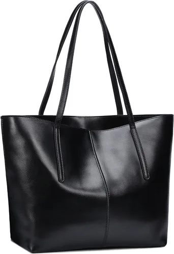 Vista 3 de Covelin Bolso de mano para mujer de piel auténtica Bolso de hombro suave caliente