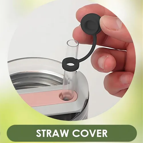 Vista 8 de Juego de tapones y fundas de silicona para vasos Stanley, 7 unidades, color negro Stanley Cup - Juego de accesorios compatibles con H2.0, fundas