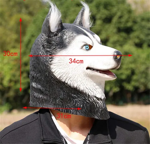 Vista 2 de Aimeely - Máscara de látex para Halloween, diseño de animales