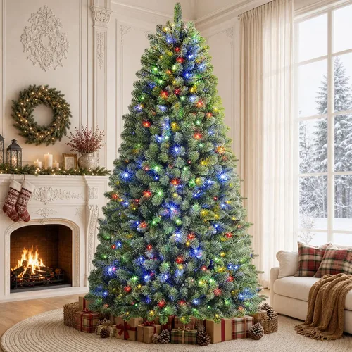 Vista 6 de Árbol de Navidad clásico preiluminado artificial de 6 pies con control