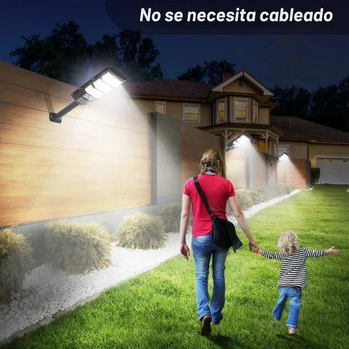 Vista 4 de FOWSEEK Farolas solares para exteriores, paquete de 2 unidades, 6500 K, luces solares para exteriores, impermeables, con sensor de movimiento