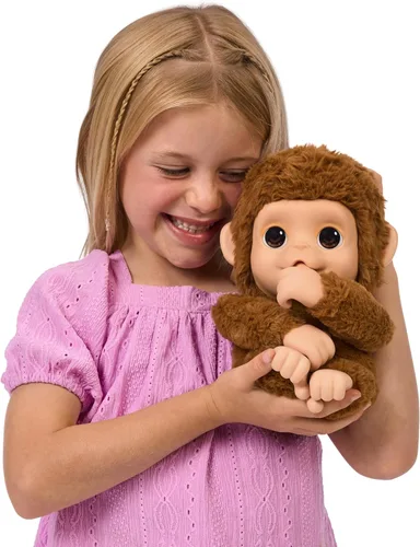 Vista 8 de Little Live Pets My Baby Monkey "Mango" con biberón, juego de animales interactivos y suaves para niños de 4 años en adelante, más de 50 sonidos